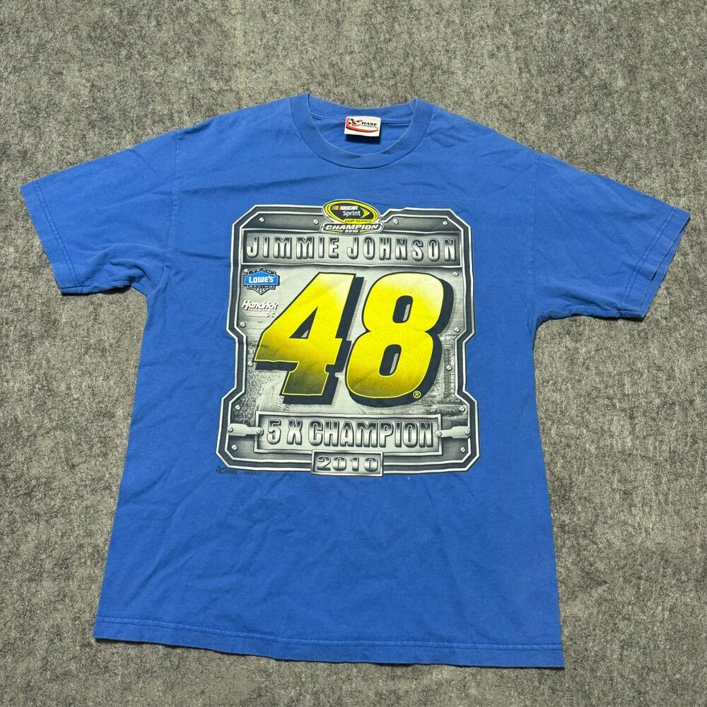 Vintage Jimmie Johnson NASCAR Shirt Mens Medium 48 Lowes 5X Champion 2010 Chase
